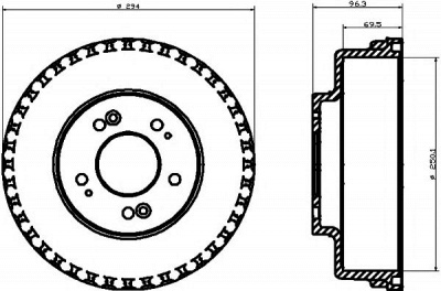HELLA PAGID 8dt355300931 -  Тормозной барабан